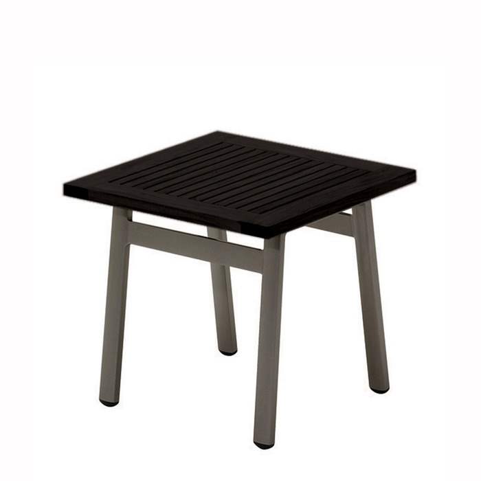 Azore Square Side Table - Black Aluminium Slatted Top